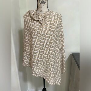 Ann Taylor 🥰 Basketweave shoulder button poncho OS